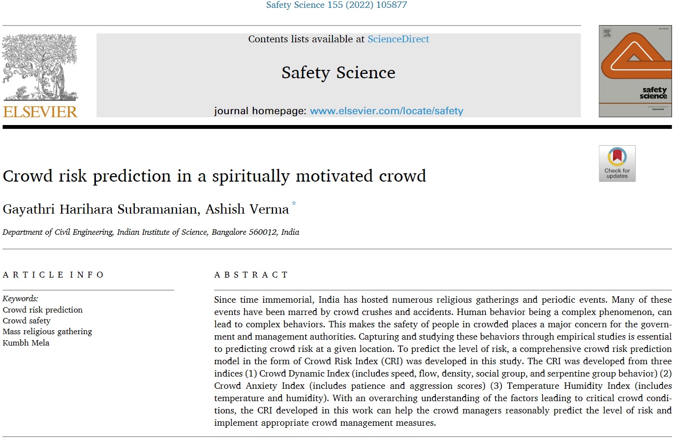 Crowd risk prediction in a spiritually motivated crowd